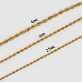 Rope Chain - 3mm (Gold Vermeil) - Chain - Men's Jewellery