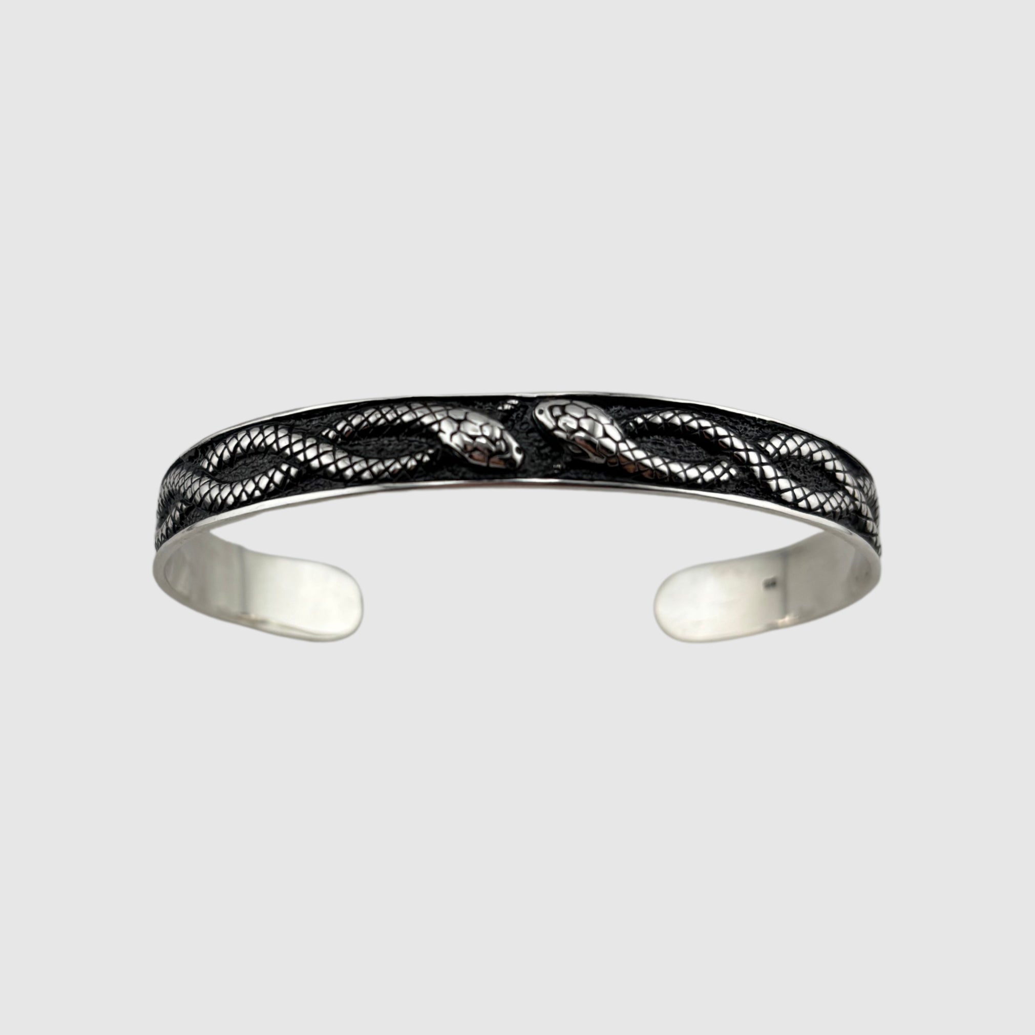 Serpent's Embrace Cuff (925 Sterling Silver) - Bracelet - Men's Jewellery