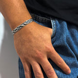 Serpent's Embrace Cuff (925 Sterling Silver) - Bracelet - Men's Jewellery
