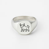 Uptrend Signet Ring (925 Sterling Silver) - Ring - Men's Jewellery